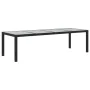Mesa de jardín de vidrio templado ratán PE negra 250x100x75 cm by , Garden tables - Ref: Foro24-316725, Price: 236,86 €, Disc...