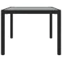 Mesa de jardín de vidrio templado ratán PE negra 250x100x75 cm by , Garden tables - Ref: Foro24-316725, Price: 236,86 €, Disc...