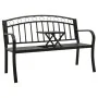 Banco de jardín con mesa acero negro 120 cm de , Bancos de jardín - Ref: Foro24-319584, Precio: 126,29 €, Descuento: %