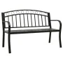 Banco de jardín con mesa acero negro 120 cm de , Bancos de jardín - Ref: Foro24-319584, Precio: 126,29 €, Descuento: %