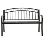 Banco de jardín con mesa acero negro 120 cm de , Bancos de jardín - Ref: Foro24-319584, Precio: 126,29 €, Descuento: %