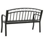 Banco de jardín con mesa acero negro 120 cm de , Bancos de jardín - Ref: Foro24-319584, Precio: 126,29 €, Descuento: %