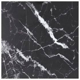 Tablero mesa diseño mármol vidrio templado negro 80x80 cm 6 mm by , Table tops - Ref: Foro24-322273, Price: 54,39 €, Discount: %