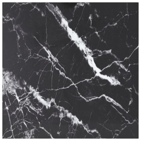 Tablero mesa diseño mármol vidrio templado negro 80x80 cm 6 mm by , Table tops - Ref: Foro24-322273, Price: 54,39 €, Discount: %