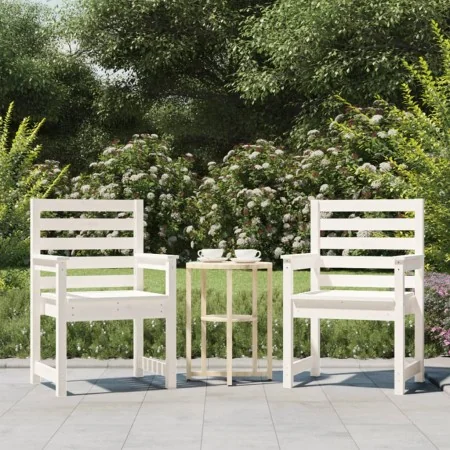 Sillas jardín 2 uds madera maciza pino blanco 60x48x91 cm by , Garden chairs - Ref: Foro24-824054, Price: 149,74 €, Discount: %