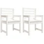 Sillas jardín 2 uds madera maciza pino blanco 60x48x91 cm by , Garden chairs - Ref: Foro24-824054, Price: 149,74 €, Discount: %