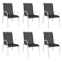 Juego de comedor de jardín de acero negro 7 piezas de , Conjuntos de jardín - Ref: Foro24-43303, Precio: 309,08 €, Descuento: %