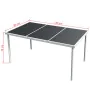 Juego de comedor de jardín de acero negro 7 piezas de , Conjuntos de jardín - Ref: Foro24-43303, Precio: 309,08 €, Descuento: %