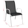 Juego de comedor de jardín de acero negro 7 piezas de , Conjuntos de jardín - Ref: Foro24-43303, Precio: 309,08 €, Descuento: %
