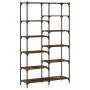 Estantería hierro madera ingeniería roble ahumado 100x32x170 cm by , Bookcases and shelves - Ref: Foro24-832790, Price: 111,2...