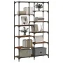 Estantería hierro madera ingeniería roble ahumado 100x32x170 cm by , Bookcases and shelves - Ref: Foro24-832790, Price: 111,2...