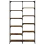Estantería hierro madera ingeniería roble ahumado 100x32x170 cm by , Bookcases and shelves - Ref: Foro24-832790, Price: 111,2...