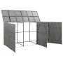 Cobertizo triple cubo basura ratán PE antracita 229x78x120 cm von , Halterungen für Abfallbehälter - Ref: Foro24-46735, Preis...