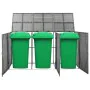 Cobertizo triple cubo basura ratán PE antracita 229x78x120 cm von , Halterungen für Abfallbehälter - Ref: Foro24-46735, Preis...