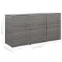 Cobertizo triple cubo basura ratán PE antracita 229x78x120 cm von , Halterungen für Abfallbehälter - Ref: Foro24-46735, Preis...