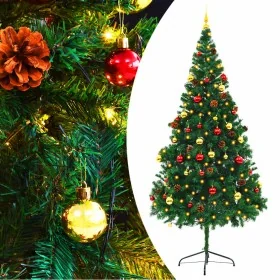 Árbol de Navidad preiluminado con luces y bolas verde 210 cm by , Christmas trees - Ref: Foro24-321501, Price: 92,86 €, Disco...