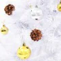 Árbol de Navidad preiluminado con luces y bolas blanco 180 cm de , Arboles de navidad - Ref: Foro24-321503, Precio: 64,25 €, ...