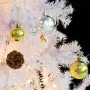 Árbol de Navidad preiluminado con luces y bolas blanco 180 cm de , Arboles de navidad - Ref: Foro24-321503, Precio: 64,25 €, ...