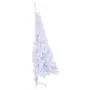 Medio árbol de Navidad artificial con soporte PVC blanco 150 cm by , Christmas trees - Ref: Foro24-328418, Price: 30,31 €, Di...