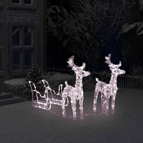 Reno y trineo adorno navideño 160 LEDs acrílico 130 cm de , Luces de Navidad - Ref: Foro24-328514, Precio: 97,56 €, Descuento: %