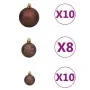 Set de bolas de Navidad 120 pzas con pico 300 LED dorado bronce by , Christmas lights - Ref: Foro24-330096, Price: 52,93 €, D...