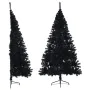 Medio árbol de Navidad artificial con soporte PVC negro 210 cm by , Christmas trees - Ref: Foro24-344678, Price: 49,23 €, Dis...