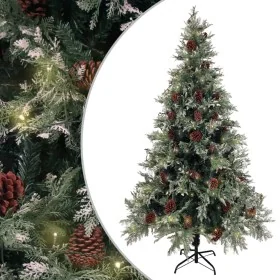 Árbol de Navidad con luces y piñas PVC PE verde y blanco 195 cm by , Christmas trees - Ref: Foro24-3094565, Price: 175,90 €, ...