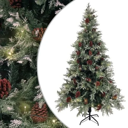 Árbol de Navidad con luces y piñas PVC PE verde y blanco 195 cm by , Christmas trees - Ref: Foro24-3094565, Price: 175,90 €, ...