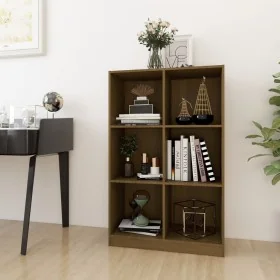 Estantería de madera maciza de pino marrón 70x33x110 cm by , Bookcases and shelves - Ref: Foro24-809957, Price: 66,34 €, Disc...