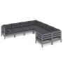 Gartenmöbel 8-teilig und graue Kissen aus massivem Kiefernholz von vidaXL, Gartensets - Ref: Foro24-3096973, Preis: 686,58 €,...