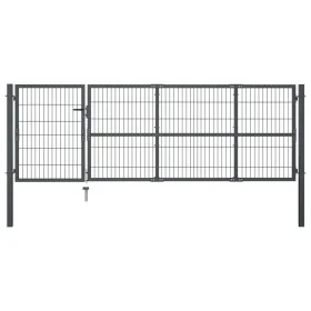 Puerta de valla de jardín con postes acero antracita 350x100 cm von , Gartentore - Ref: Foro24-144399, Preis: 311,08 €, Rabat...
