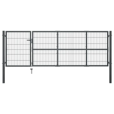 Puerta de valla de jardín con postes acero antracita 350x100 cm by , garden gates - Ref: Foro24-144399, Price: 321,41 €, Disc...