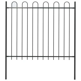 Valla de jardín con puntas de aro acero negro 1,8 m by , fence panels - Ref: Foro24-144932, Price: 62,19 €, Discount: %