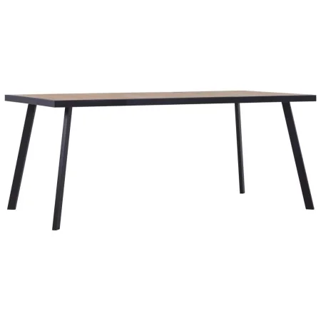 Mesa de comedor de MDF color madera clara y negro 200x100x75 cm by , Kitchen and dining tables - Ref: Foro24-281871, Price: 2...