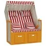 Silla Strandkorb con cojines ratán sintético madera rojo blanco by , Loungers - Ref: Foro24-318665, Price: 315,41 €, Discount: %