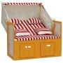 Silla Strandkorb con cojines ratán sintético madera rojo blanco by , Loungers - Ref: Foro24-318665, Price: 315,41 €, Discount: %