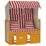 Silla Strandkorb con cojines ratán sintético madera rojo blanco by , Loungers - Ref: Foro24-318665, Price: 315,41 €, Discount: %