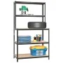 Mesa de trabajo con estantes 5 niveles madera y acero antracita von , Industrieregale - Ref: Foro24-152877, Preis: 79,86 €, R...
