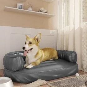 Cama para perros de espuma cuero sintético gris 88x65 cm by , Beds for dogs - Ref: Foro24-171318, Price: 83,19 €, Discount: %