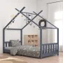 Estructura de cama infantil madera maciza pino gris 90x200 cm von , Kinderbetten und Betten für Kinder - Ref: Foro24-283372, ...