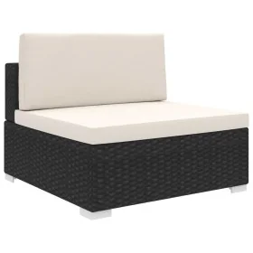 Asiento seccional central y cojines 1 ud ratán sintético negro by , Modular outdoor sofas - Ref: Foro24-46794, Price: 150,19 ...
