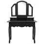 Set de tocador y taburete madera paulownia negro 100x40x146 cm by , Bedroom Dressers - Ref: Foro24-289324, Price: 289,14 €, D...