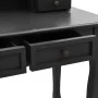 Set de tocador y taburete madera paulownia negro 100x40x146 cm by , Bedroom Dressers - Ref: Foro24-289324, Price: 289,14 €, D...
