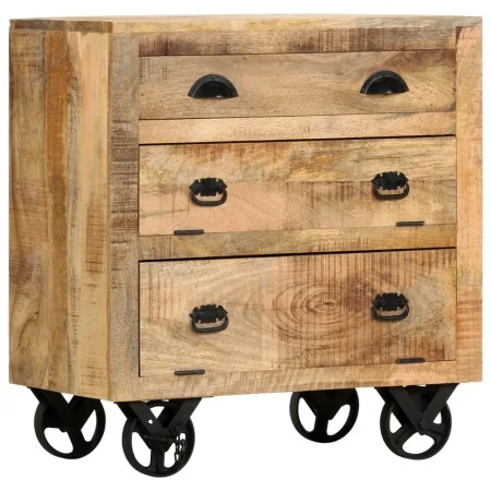 Aparador con ruedas de madera maciza de mango 70x40x75 cm by , Drawers - Ref: Foro24-285829, Price: 214,96 €, Discount: %