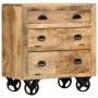 Aparador con ruedas de madera maciza de mango 70x40x75 cm by , Drawers - Ref: Foro24-285829, Price: 214,96 €, Discount: %