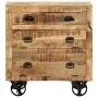 Aparador con ruedas de madera maciza de mango 70x40x75 cm by , Drawers - Ref: Foro24-285829, Price: 214,96 €, Discount: %