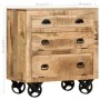 Aparador con ruedas de madera maciza de mango 70x40x75 cm by , Drawers - Ref: Foro24-285829, Price: 214,96 €, Discount: %