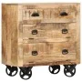 Aparador con ruedas de madera maciza de mango 70x40x75 cm by , Drawers - Ref: Foro24-285829, Price: 214,96 €, Discount: %