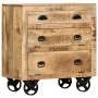 Aparador con ruedas de madera maciza de mango 70x40x75 cm by , Drawers - Ref: Foro24-285829, Price: 214,96 €, Discount: %