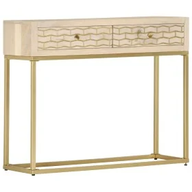 Mesa consola de madera maciza de mango dorado 90x30x75 cm by , Sideboards - Ref: Foro24-286505, Price: 180,58 €, Discount: %